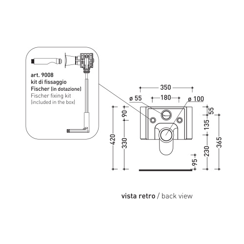 Immagine di Flaminia ASTRA vaso sospeso con sistema goclean®, senza sedile, colore cenere finitura opaco AS118GCEN