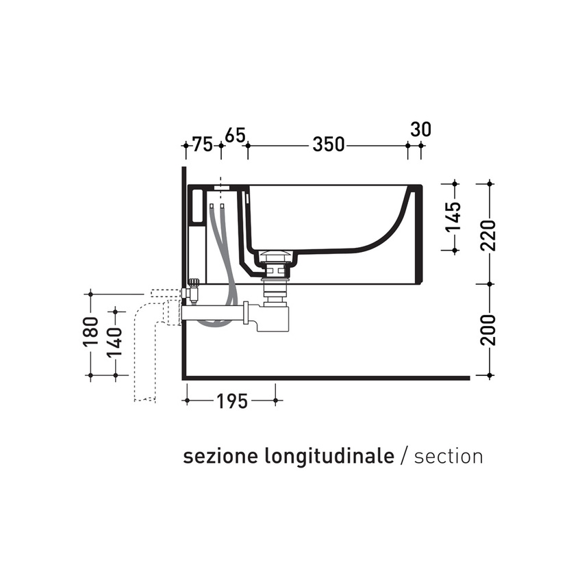 Immagine di Flaminia ASTRA bidet sospeso monoforo, con troppopieno, colore bianco AS218