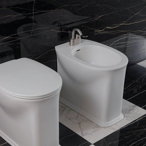 Immagine di Flaminia MADRE bidet back to wall monoforo, con troppopieno, colore bianco finitura lucido MA217