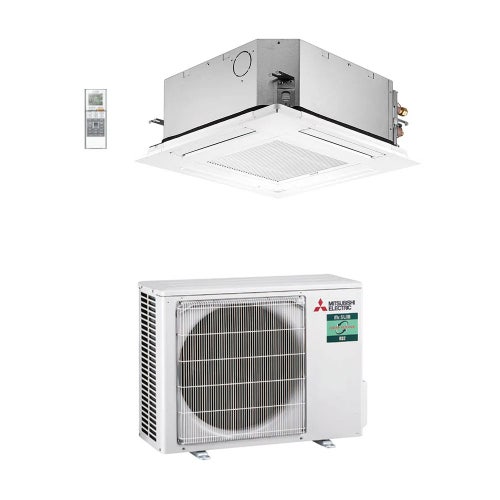 Immagine di Mitsubishi SLZ-M Cassetta a 4 vie Climatizzatore a cassetta monosplit inverter | unità esterna POWER INVERTER 3.6 kW unità interna 12000 BTU PUZ-ZM35VKA2+SLZ-M35FA2