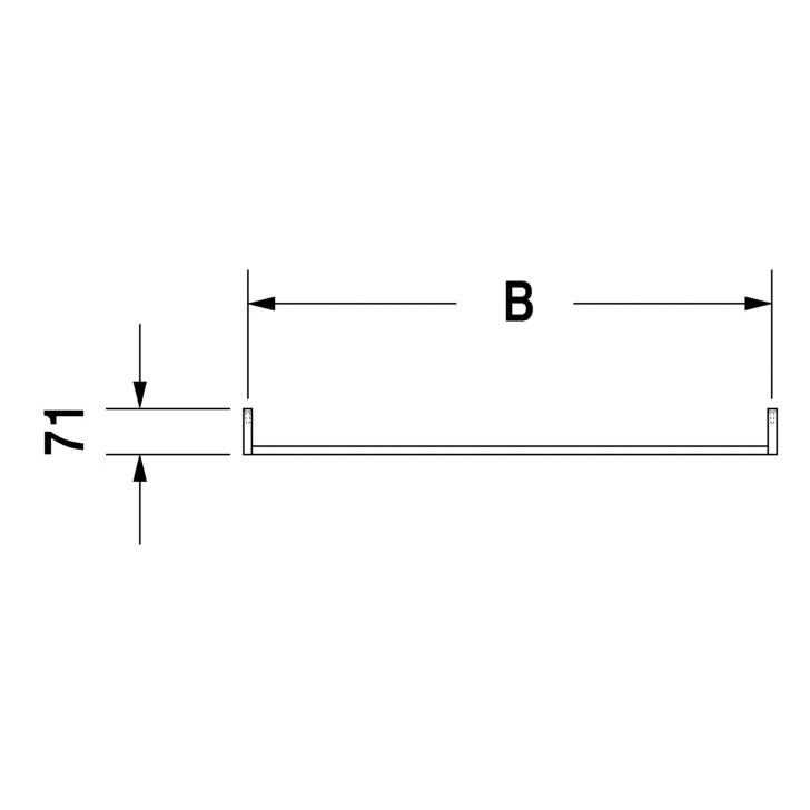 Immagine di Duravit Portasciugamani L.45 cm, profilo squadrato, finitura cromo 0030291000