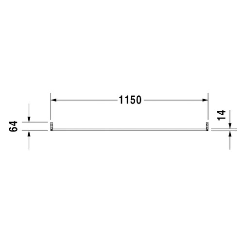Immagine di Duravit Portasciugamani L.115 cm, profilo squadrato, finitura cromo 0030331000