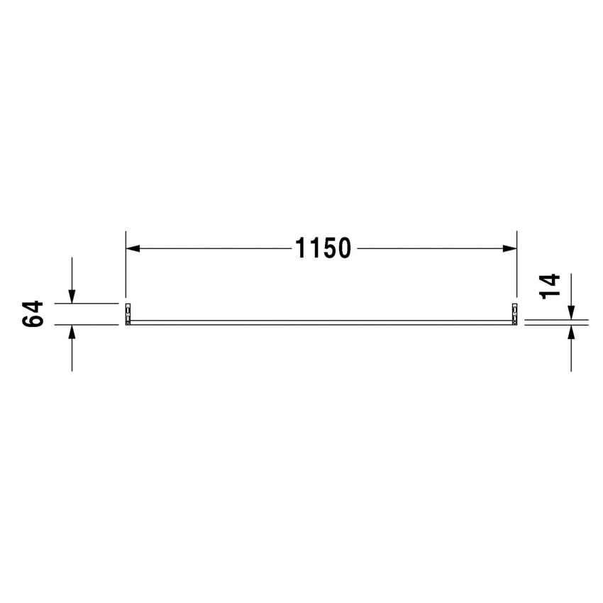 Immagine di Duravit Portasciugamani L.115 cm, profilo squadrato, finitura cromo 0030331000