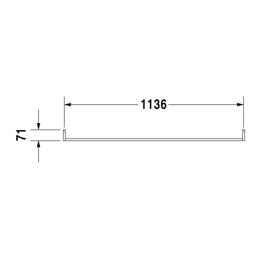 Immagine di Duravit Portasciugamani L.115 cm, profilo squadrato, finitura cromo 0030331000