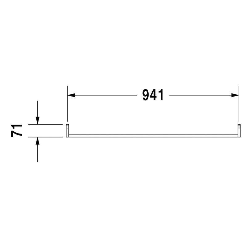 Immagine di Duravit Portasciugamani L.95.5 cm, profilo squadrato, finitura cromo 0030391000