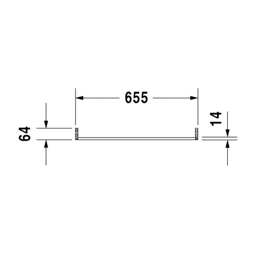 Immagine di Duravit Portasciugamani L.65.5 cm, profilo squadrato, finitura cromo 0030471000