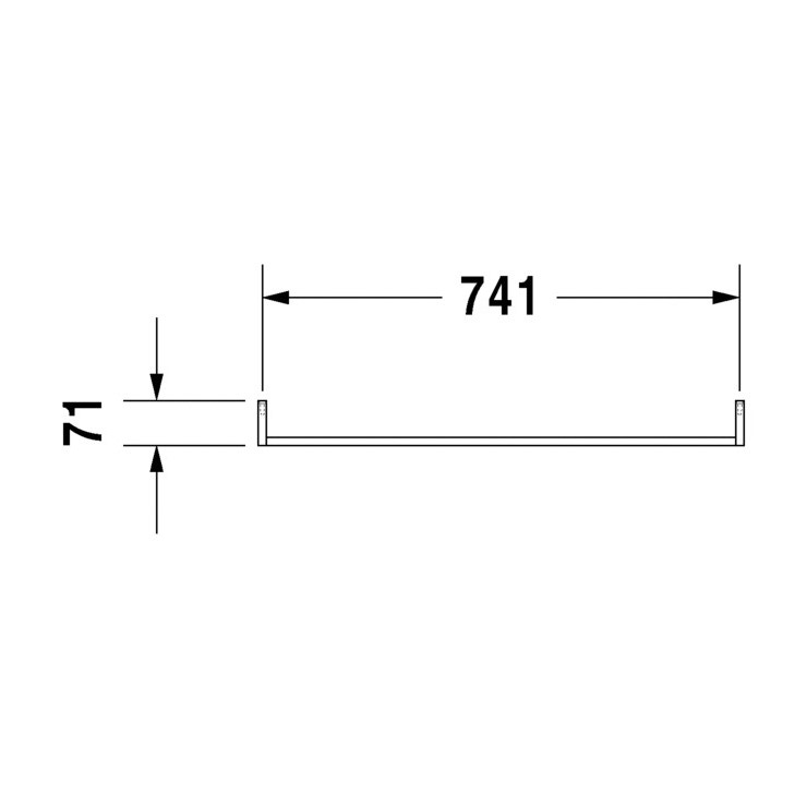 Immagine di Duravit Portasciugamani L.75.5 cm, profilo squadrato, finitura cromo 0030381000