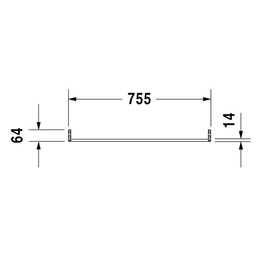 Immagine di Duravit Portasciugamani L.75.5 cm, profilo squadrato, finitura cromo 0030381000