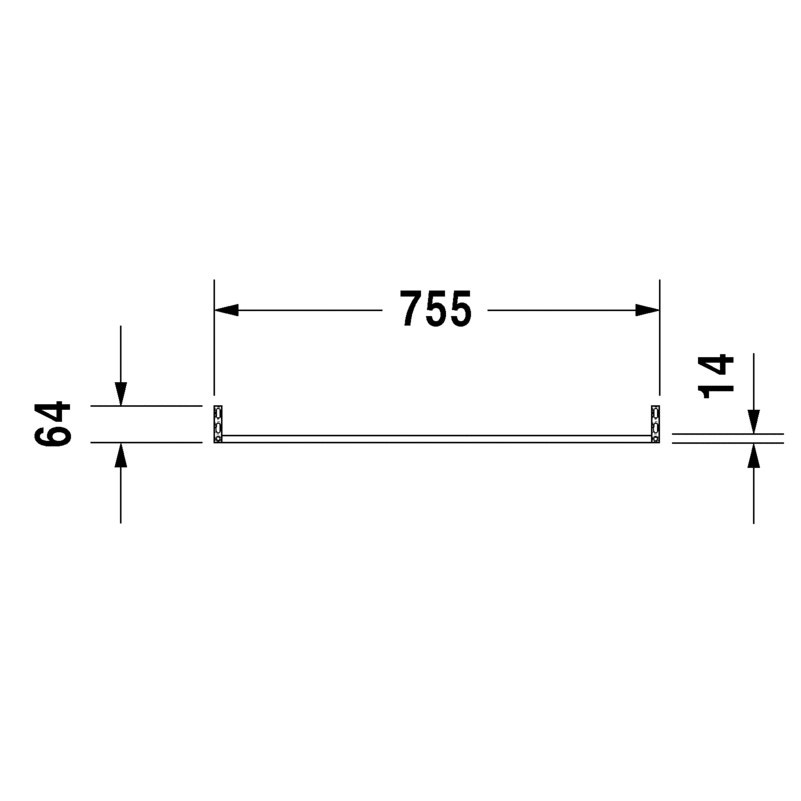 Immagine di Duravit Portasciugamani L.75.5 cm, profilo squadrato, finitura cromo 0030381000