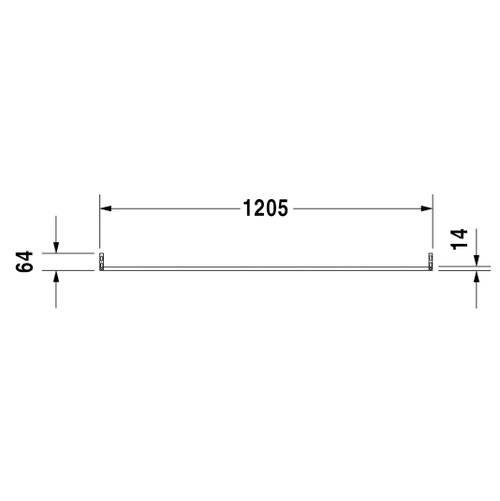 Immagine di Duravit Portasciugamani L.120.5 cm, profilo squadrato, finitura cromo 0030341000