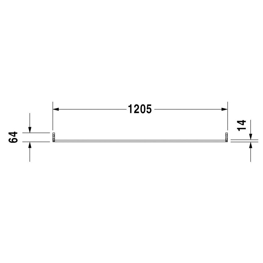 Immagine di Duravit Portasciugamani L.120.5 cm, profilo squadrato, finitura cromo 0030341000