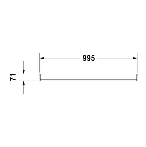 Immagine di Duravit Portasciugamani L.100.9 cm, profilo squadrato, finitura cromo 0030351000