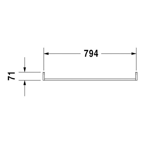 Immagine di Duravit Portasciugamani L.80.8 cm, profilo squadrato, finitura cromo 0030361000