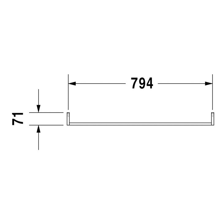 Immagine di Duravit Portasciugamani L.80.8 cm, profilo squadrato, finitura cromo 0030361000