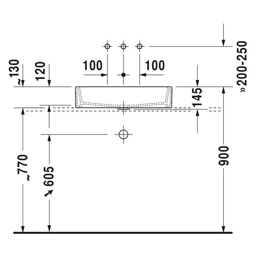 Immagine di Duravit VERO AIR bacinella da appoggio soprapiano 60 cm, senza foro per rubinetteria, con rettifica, senza troppopieno, senza bordo per rubinetteria, colore bianco 2351600000