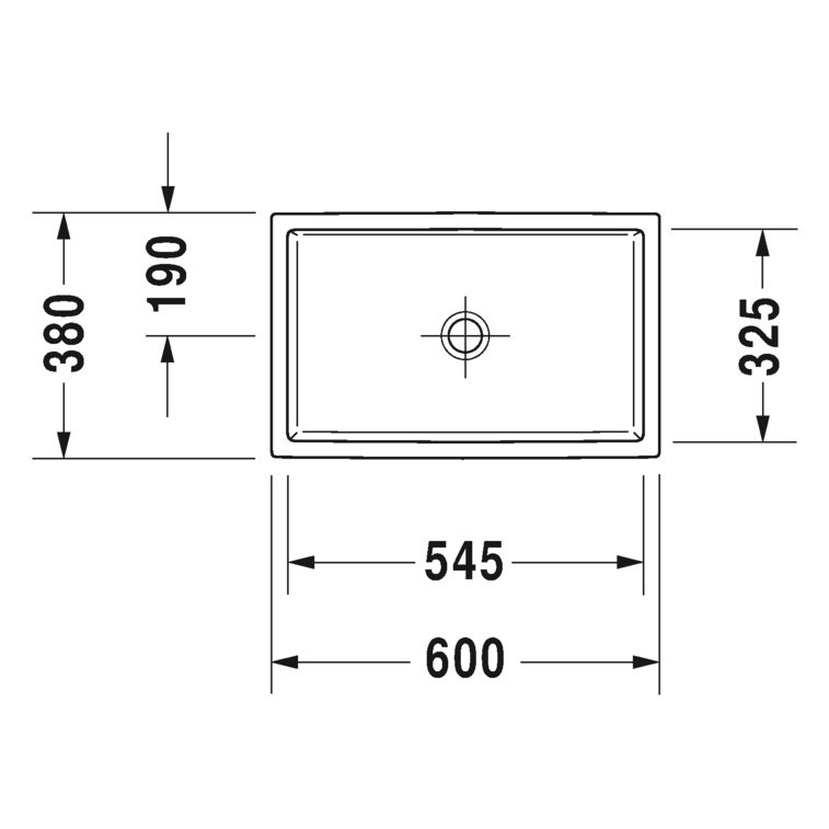 Immagine di Duravit VERO AIR bacinella da appoggio soprapiano 60 cm, senza foro per rubinetteria, con rettifica, senza troppopieno, senza bordo per rubinetteria, WonderGliss, colore bianco 23516000001