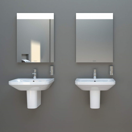 Immagine di Duravit DURASTYLE lavabo 60 cm monoforo, con troppopieno, con bordo per rubinetteria, lato inferiore smaltato, WonderGliss, colore bianco 23196000001