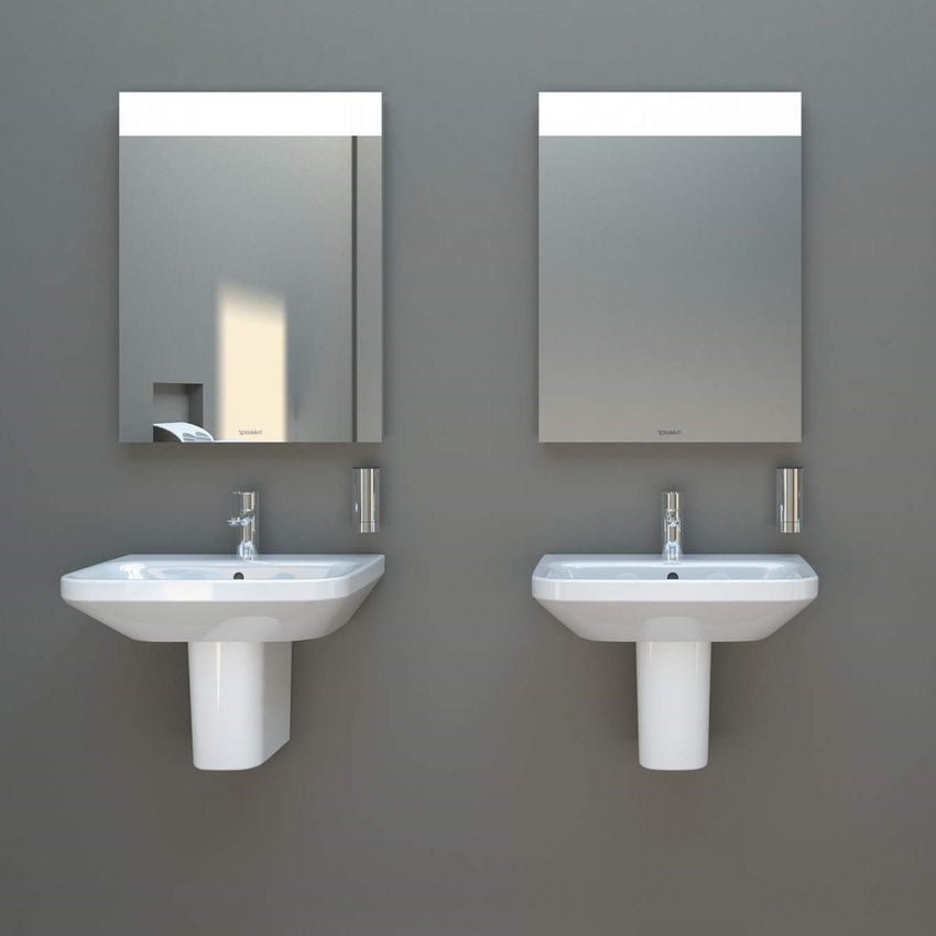 Immagine di Duravit DURASTYLE lavabo 60 cm monoforo, con troppopieno, con bordo per rubinetteria, lato inferiore smaltato, WonderGliss, colore bianco 23196000001