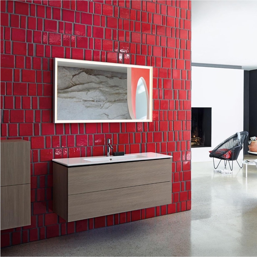 Immagine di Duravit ME BY STARCK lavabo consolle L.123 cm monoforo, con troppopieno, con bordo per rubinetteria, colore bianco 2336120000