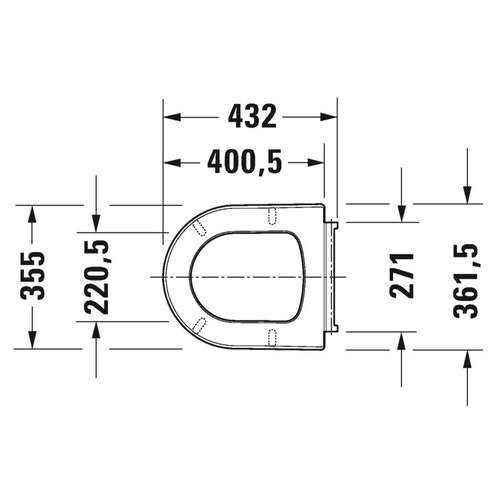 Immagine di Duravit ME BY STARCK COMPACT set vaso sospeso Rimless® senza brida P.48 cm, sedile con coperchio rimovibile, cerniere in acciaio inox con chiusura rallentata, colore bianco 45300900A1