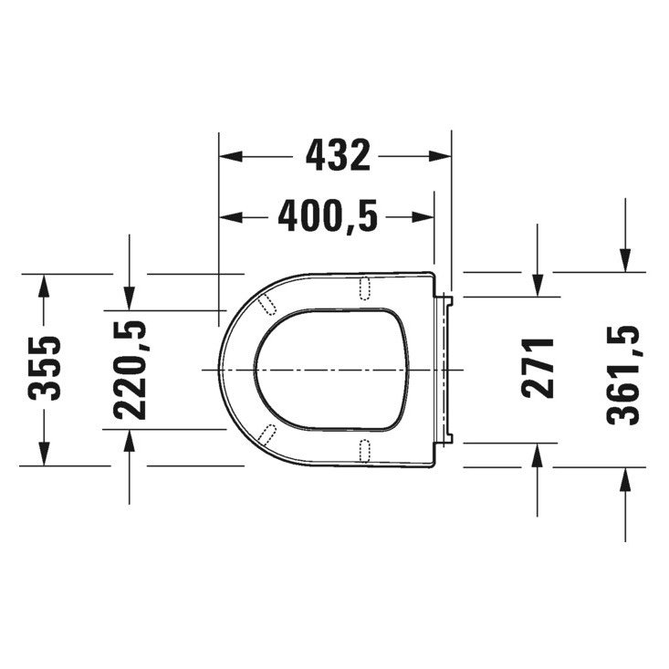 Duravit ME BY STARCK COMPACT set vaso sospeso Rimless® senza brida P.48 cm, sedile  con coperchio rimovibile, cerniere in acciaio inox con chiusura rallentata, colore  bianco 45300900A1