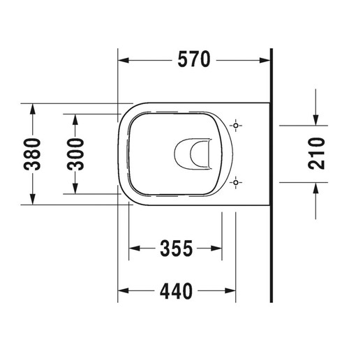 Immagine di Duravit P3 COMFORTS vaso sospeso Rimless® a cacciata, senza brida, senza sedile, capacità di acqua di sciacquo 4,5 l, UWL classe 1, colore bianco 2561090000