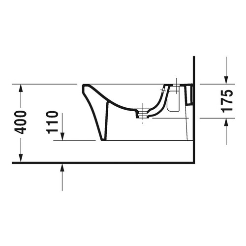 Immagine di Duravit P3 COMFORTS bidet sospeso monoforo, con troppopieno, con bordo per rubinetteria, colore bianco 2268150000