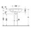 Immagine di Duravit P3 COMFORTS lavabo 65 cm, monoforo, con troppopieno, con bordo per rubinetteria, lato inferiore smaltato, colore bianco 2331650000