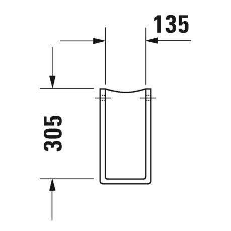 Immagine di Duravit STARCK 3 semicolonna per lavabo, WonderGliss, colore bianco 08651500001