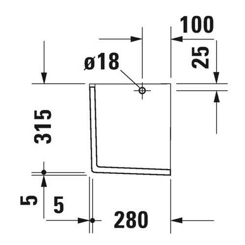 Immagine di Duravit STARCK 3 semicolonna per lavabo, WonderGliss, colore bianco 08651500001