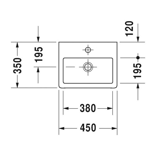 Immagine di Duravit VERO lavamani consolle 45 cm, monoforo, con troppopieno, colore bianco 0704450000