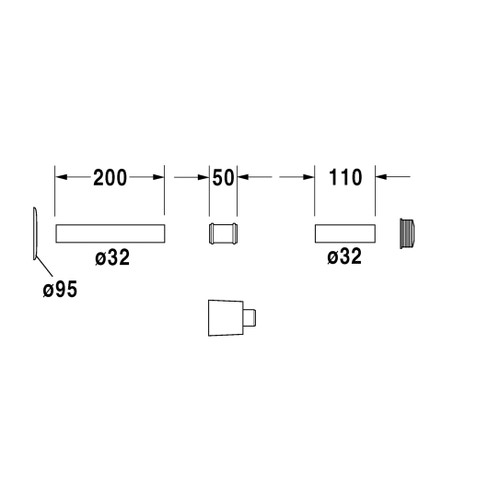 Immagine di Duravit Sifone tipo lavatrice per lavabo Architec 0050441000