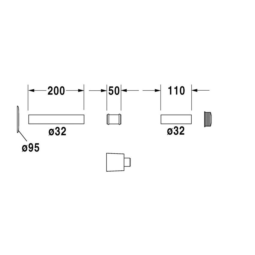 Immagine di Duravit Sifone tipo lavatrice per lavabo Architec 0050441000