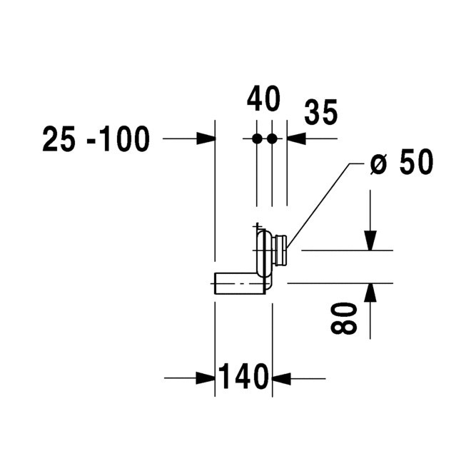 Immagine di Duravit Sifone ad aspirazione 1-4 L, scarico orizzontale nascosto 0051120000