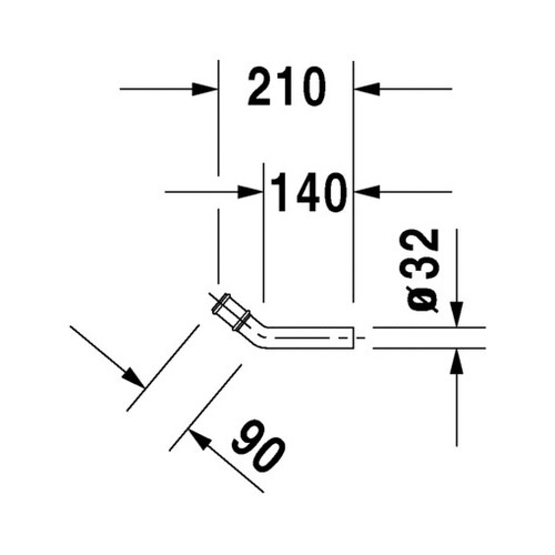 Immagine di Duravit Curva di scarico con manicotto doppio, finitura cromo 0050251000
