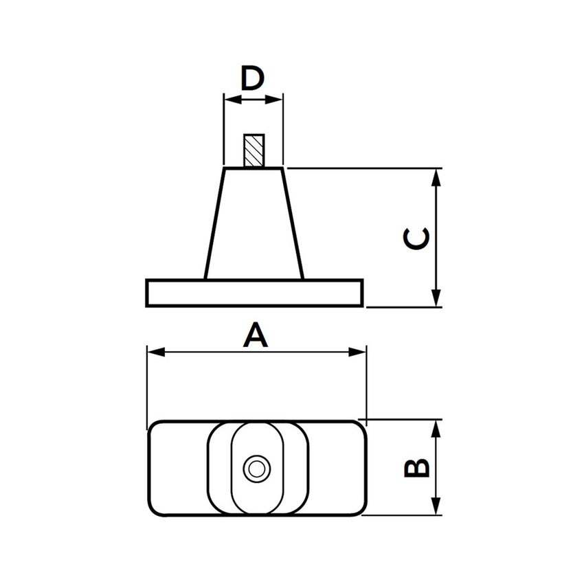 Immagine di Tecnosystemi TEKNO 200 Supporto a pavimento per unità esterna in gomma, portata max 130 kg (1 pezzo) 11105041
