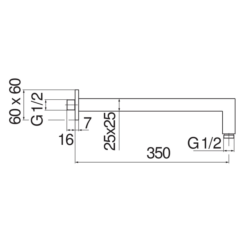 Immagine di Nobili SEVEN braccio doccia P.35 cm, a parete, finitura cromo AD138/24CR