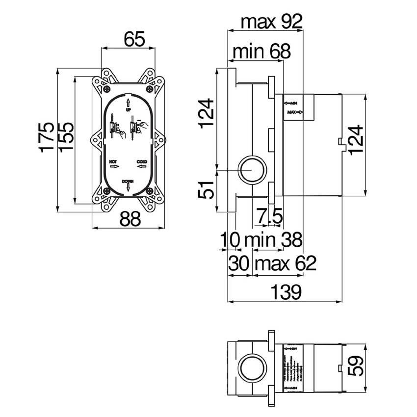Immagine di Nobili Corpo incasso per miscelatore doccia 2 vie WE81100