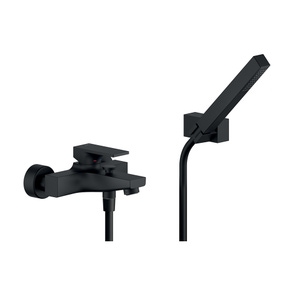 Immagine di Nobili SEVEN miscelatore vasca monocomando esterno, set doccia con doccetta monogetto e supporto, colore mora finitura opaco SE124110BM