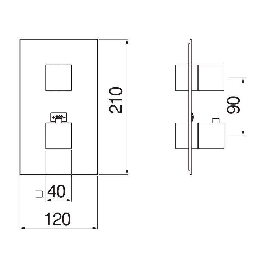 Immagine di Nobili Termostatico ad incasso per doccia, 2 vie, senza corpo incasso, finitura cromo WE00102/QCR