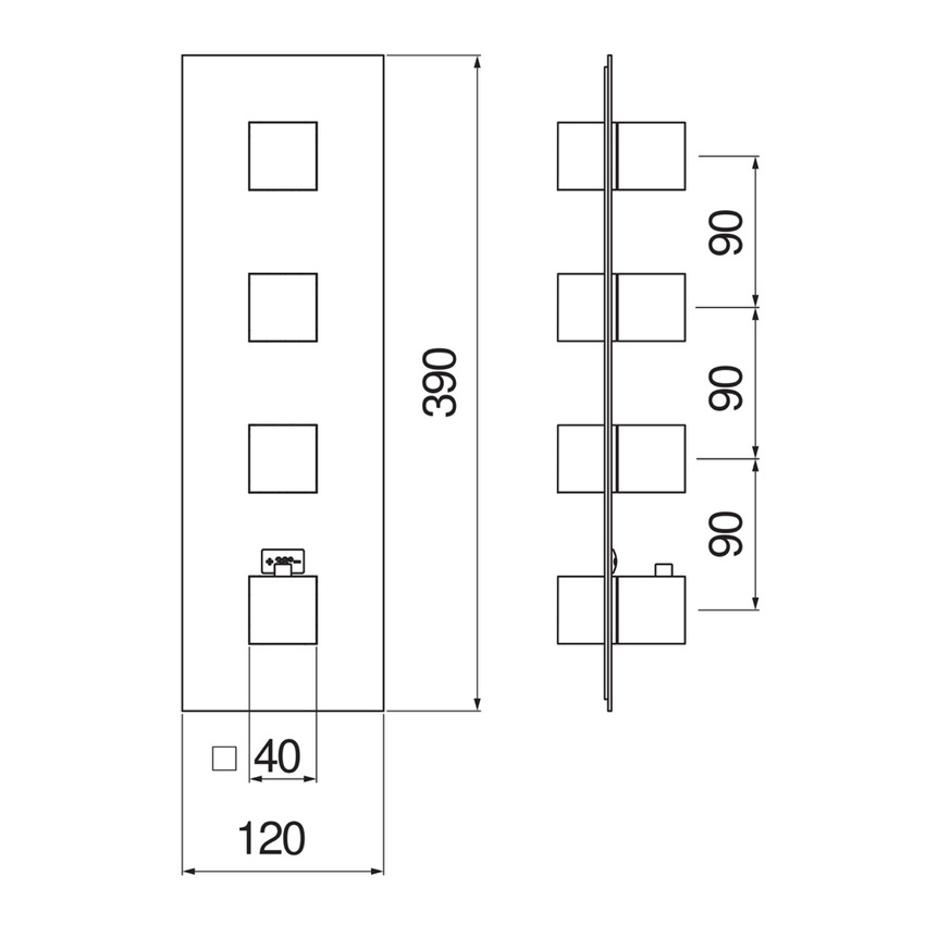 Immagine di Nobili Termostatico ad incasso per doccia a 3 vie, senza corpo incasso, finitura cromo WE00103/QCR