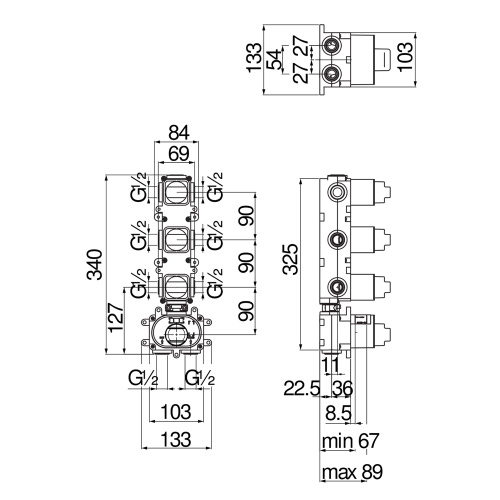 Immagine di Nobili Corpo incasso per miscelatore doccia a 4 vie WE00104