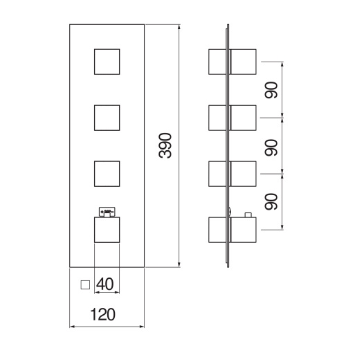 Immagine di Nobili Termostatico ad incasso per doccia a 4 vie, senza corpo incasso, finitura cromo WE00104/QCR