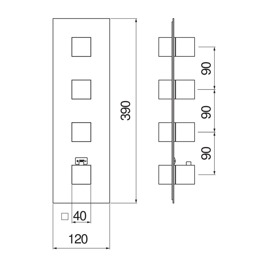 Immagine di Nobili Termostatico ad incasso per doccia a 4 vie, senza corpo incasso, finitura cromo WE00104/QCR