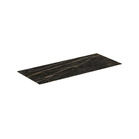 Immagine di Ideal Standard CONCA piano da appoggio spessore 6 mm, P.50.5 cm, in gres porcellanato, con foro centrale, finitura marmo nero lucido T3972DG