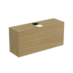 Immagine di Ideal Standard CONCA mobile sottolavabo sospeso L.120 H.55 P.37.3 cm, con 2 cassetti, interno colore antracite, esterno finitura legno chiaro T3949Y6