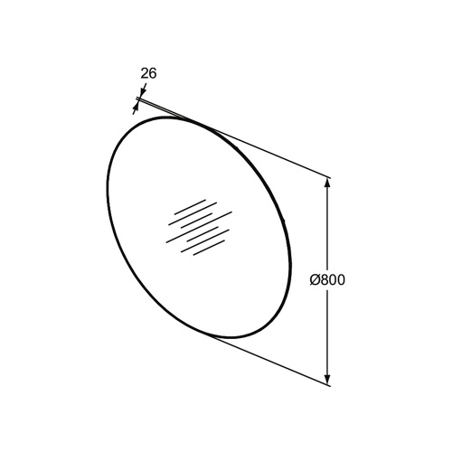 Immagine di Ideal Standard CONCA specchio sospeso rotondo Ø 80 cm, con luce a led perimetrale T3958BH