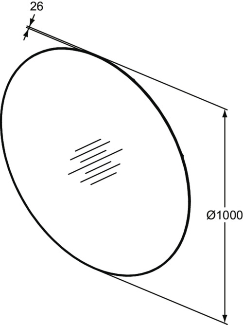 Immagine di Ideal Standard CONCA specchio sospeso rotondo Ø 100 cm, con luce a led perimetrale T3959BH