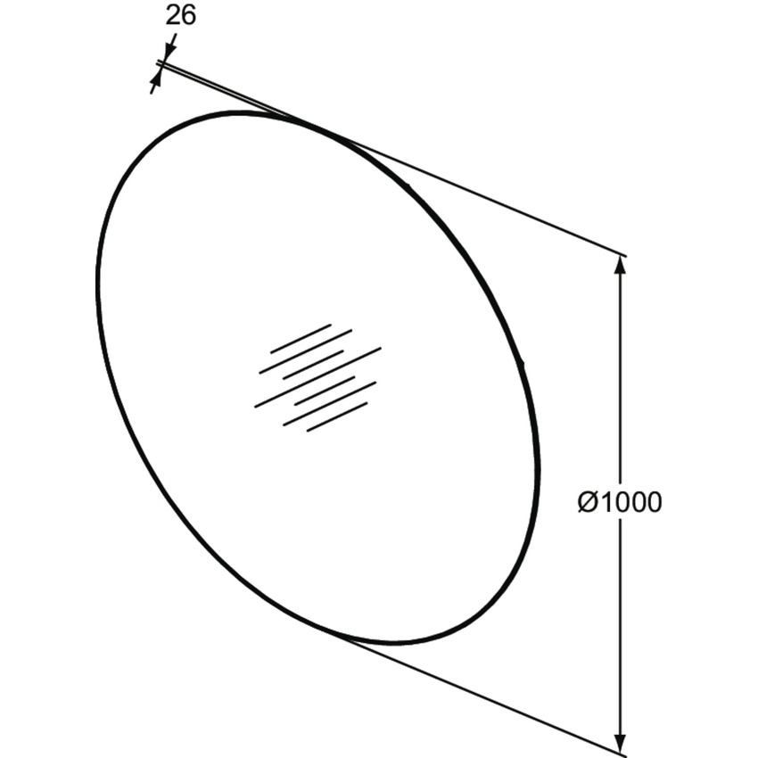 Immagine di Ideal Standard CONCA set con lavabo sospeso o d’appoggio L.60 P.45 cm, colore bianco, miscelatore monocomando con scarico piletta, finitura cromo, mobile sottolavabo L.120 cm, colore sunset finitura opaco, specchio rotondo Ø100 CONCA03