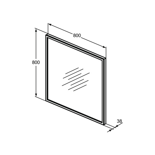 Immagine di Ideal Standard CONCA set con lavabo top L.81 P.51 cm, colore bianco, miscelatore monocomando con scarico piletta, finitura cromo, mobile sottolavabo L.80 cm, colore antracite finitura opaco, specchio quadrato 80 cm CONCA04